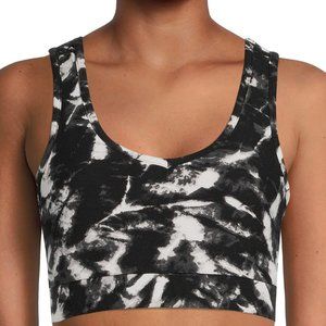 Juniors Bra Tank Top Size M (7-9) Black/White/Grey NWT Removable Pads